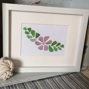 "Garden bough" beach glass art